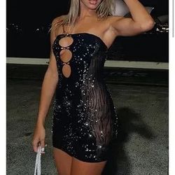 White Fox Boutique Black Poser Girl Mini Dress