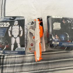 StarWars Darth Vader & Stormtrooper Costumes w/ blaster