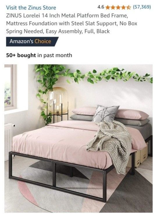 Metal Bedframe, Full Size Bed