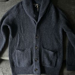 NWT Brooks Brothers Mens Small Navy Chunky Cable Knit Cardigan Sweater