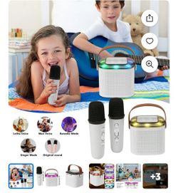 🎤 New White Wireless Karaoke Speaker System with 2 Microphones *Pick-up In Great Bridge*