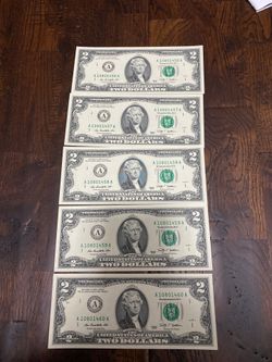 Uncirculated and consecutive $2 5 notes from 2009