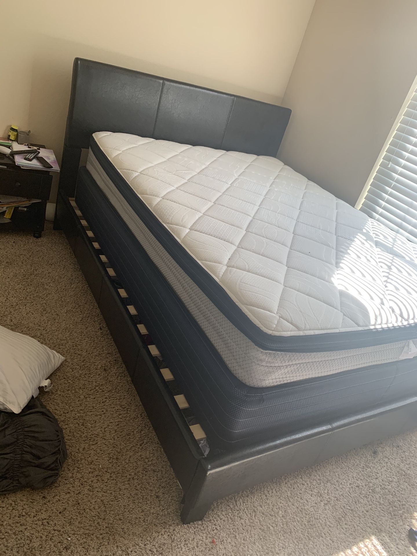 Bed frame and mattresses