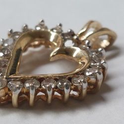 10Kt Yellow Gold Heart Shaped Diamond Studded  0.40 Ctw Designer Pendant by RP 