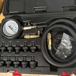 Oil Pressure Tester Kit Professional Oil Pressure Gauge Tool for Engine Diagnostic Test with Hose Adapters And Carry Case for Cars ATVs Trucks Use 0-1