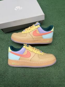 NIKE AIR FORCE LOW SESAME HYDRANGEAS SOFT YELLOW APRICOT AGATE SIZE 12