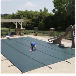 Blue Wave 16-ft x 32-ft Rectangular In Ground Pool Safety Cover - Green