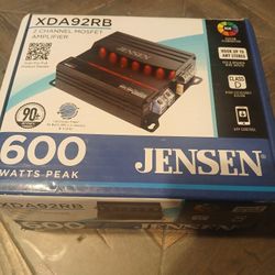 JENSEN XDA92RB Class D 2 Channel Bridgeable Amplifier with 80 Watts x 2 RMS, 600 Watts, New