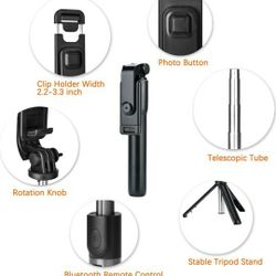 Extendable Selfie Stick with Wireless Remote Tripod Stand, Portable, Lightweight, Compatible with iPhone 12/11/iPhone 12 PRO/iPhone XR/iPhone X/Galaxy