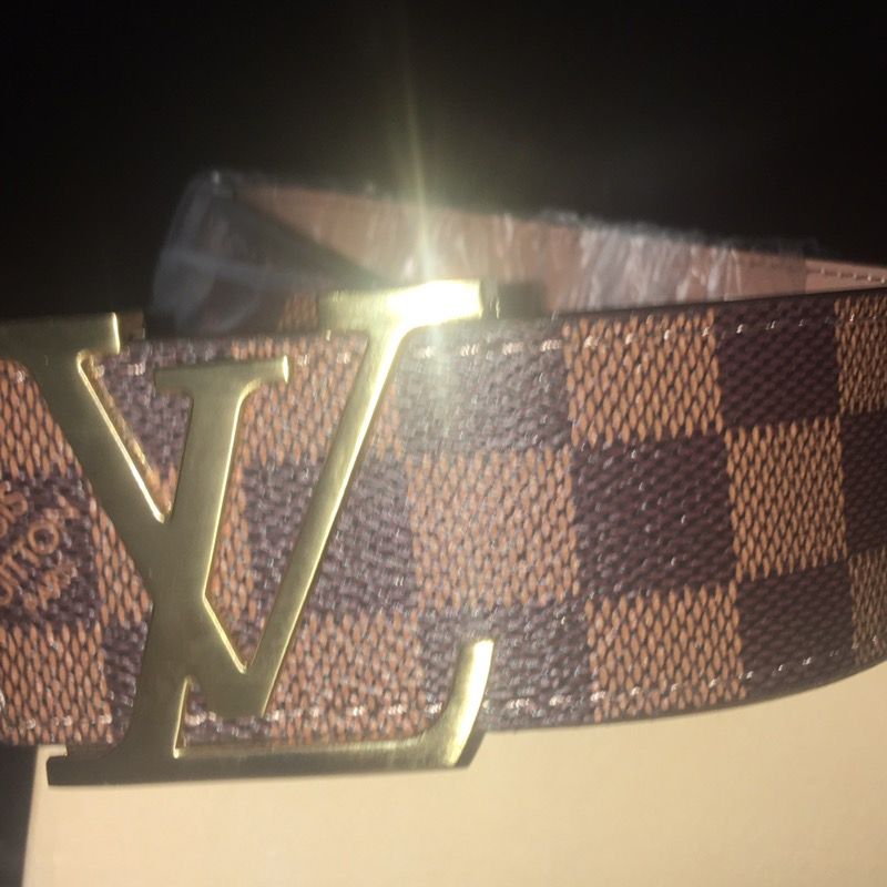 Brown Checkered LV belt