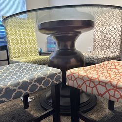 Glass /wood dinner table