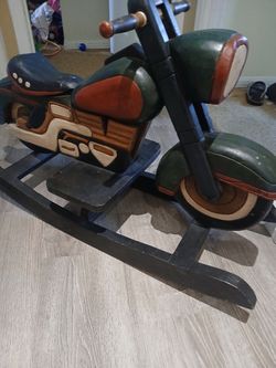 Motorcycle Wood Rocker For Kids