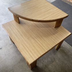 Rattan Mid Century Modern Table  Tiki