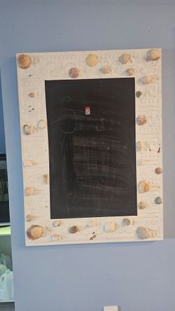 Seashell Framed Chalkboard Wall Decor