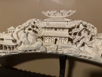 Tuscan carved Asian sculpted Tusk bridge art
