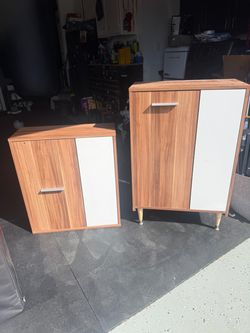 Modern Storage Cabinets Set of 2