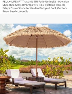 5x Tiki Pool Umbrellas (2 New/3 lightly used)