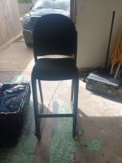 Black Padded Bar Height Stool