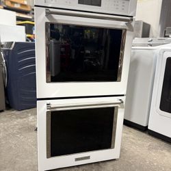 Kitchenaid 27 Inch Double Wall Oven In Matte White
