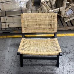 Wood Rattan Black Lounge Chair - Brand New - Multiple Available 