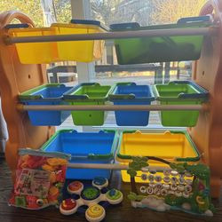 Kids Toy Storage Organizer with Bins and 11 BOOKS!