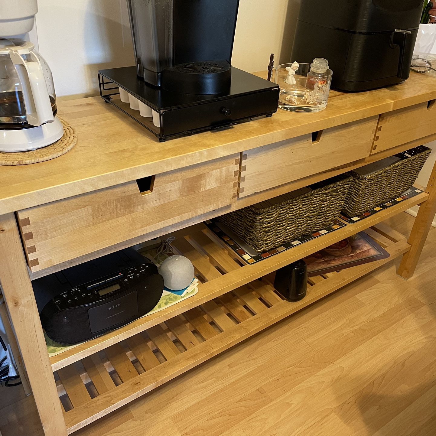 Wooden Console Storage Table