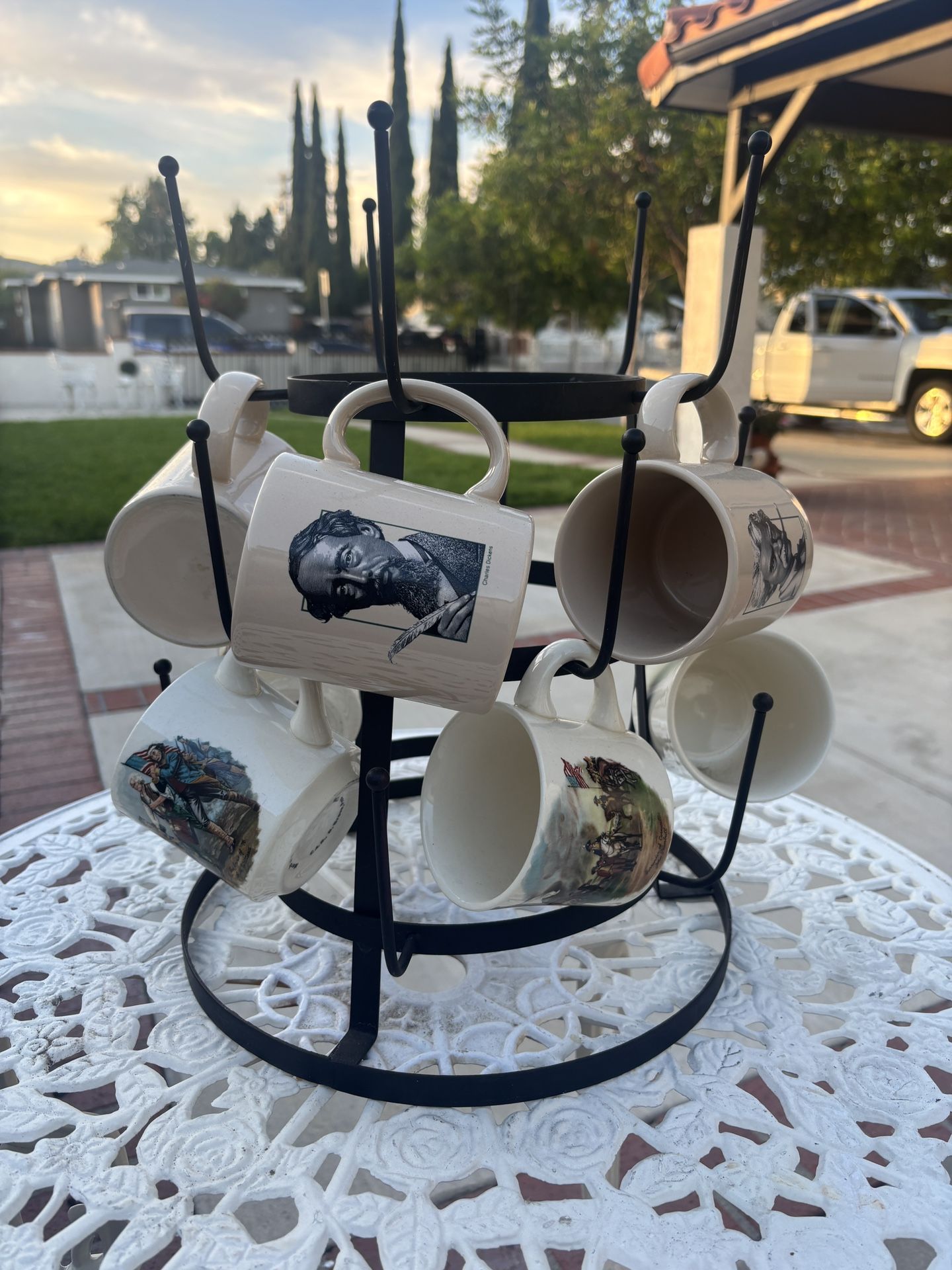 Vintage Mugs & Holder