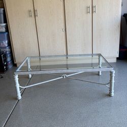 Glass And Metal Coffee Table