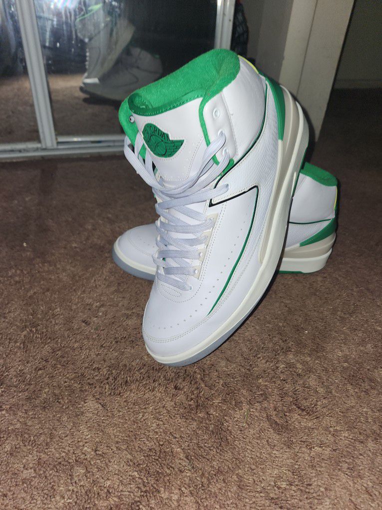 Jordan 2s White And Green Size 13