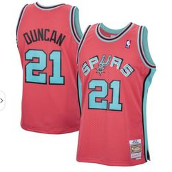 Tim Duncan - San Antonio Spurs Stitched Jersey - 98-99 Fiesta Pink - Mitchell & Ness Hardwood Classic - Multiple Sizes - SIZES ARE IN THE DESCRIPTION