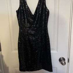 Womens Black Sequin Lulus Mini Dress