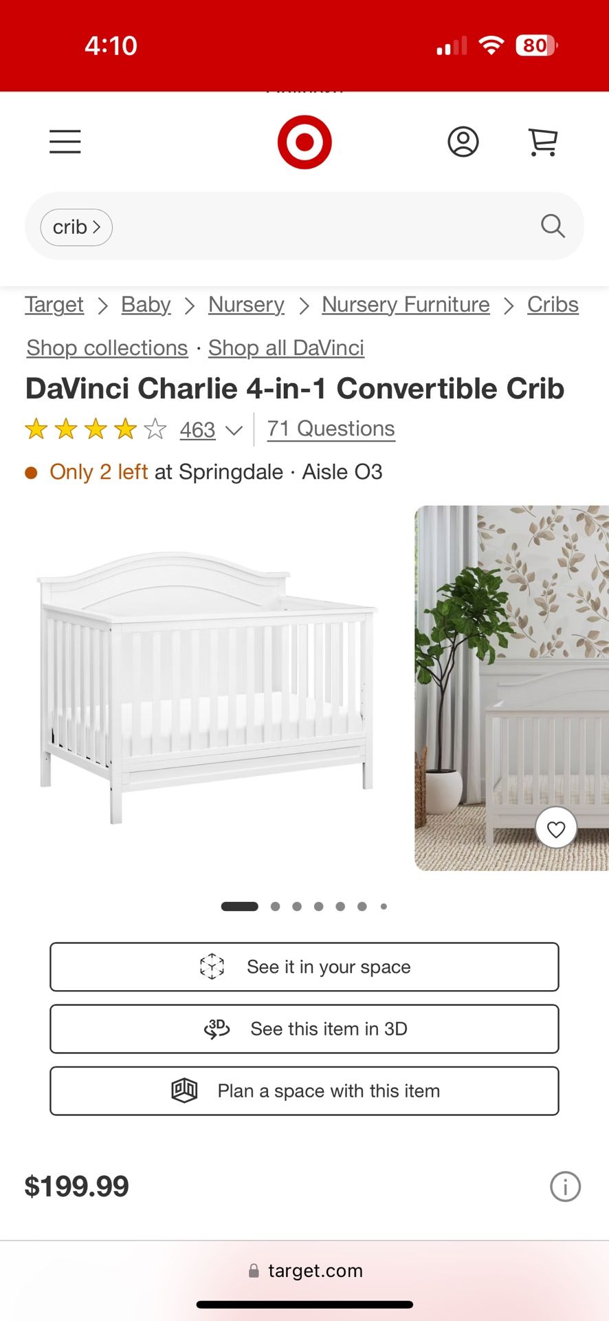 Crib- Never Used
