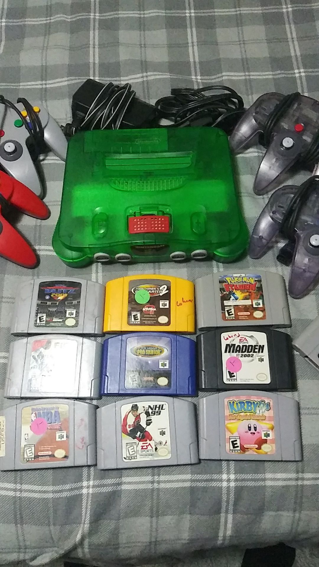 N64 with 4 controllers and wires. Games included. $50 take all