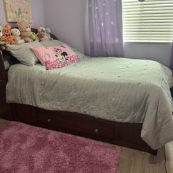 Full Size Wood Bed Frame With Headboard 