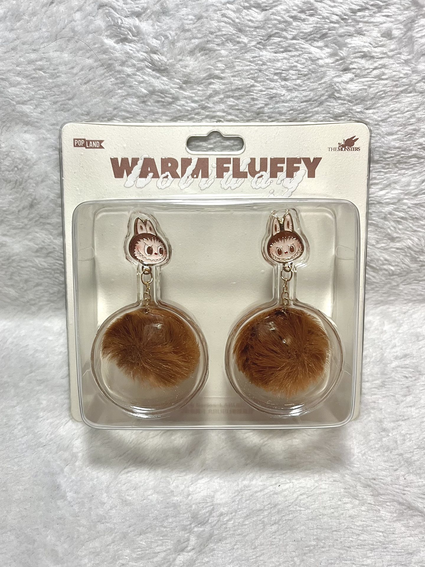 labubu fluffy pompom earrings