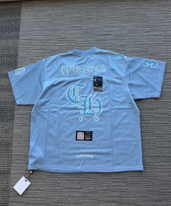 Blue Chrome Hearts short sleeve jersey
