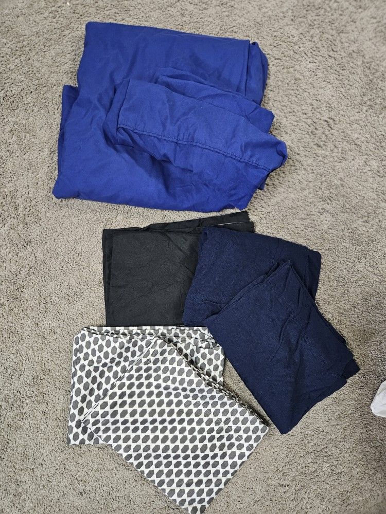 Pillow Cases And One Flat Light Blue Sheet