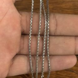 24” Black Rhodium Sterling Silver Chain – Diamond Cut – Lightweight