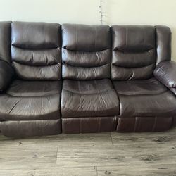 Leather Reclining Couch (Electric)- Make An offer