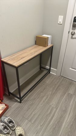 Console Table Wood Top Metal Frame