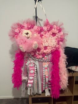 Large Pink Homecoming Mum with Teddy Bear