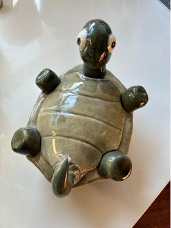 Vintage Dorothy Kendell Signed Calif pottery 1940s Turtle Soup Dish Bowl 1950s