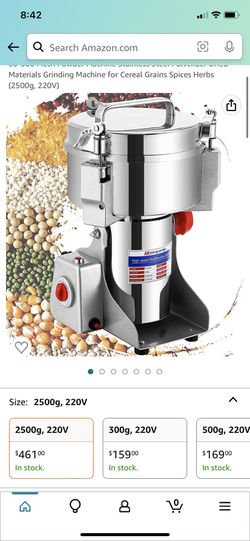 Moongiantgo Electric Grain Grinder Mill 220V Herb Spice Grinder 50-300 Mesh  Stainless Steel Pulverizer Dried Materials Grinding Machine for Cereal