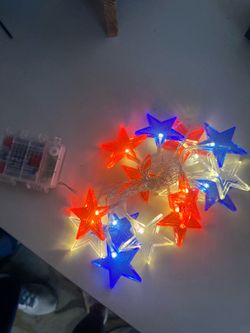 Red, white & blue star string lights