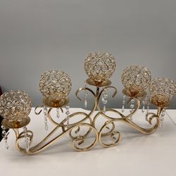 Crystal 5 Votive Candle Holder Centerpiece 