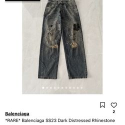 Balenciaga SS23 Rhinestone Jeans 