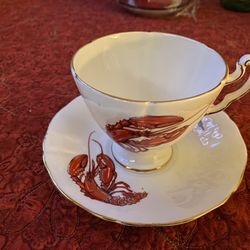 Vintage  - Tea  Cup & Saucer  -  “Maritime Lobster”   