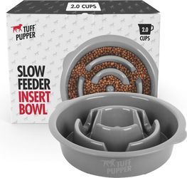 1177 Tuff Pupper Slow Feeder Insert Bowl | Puzzle Maze Slows Down Eating | Elevated Feeder Tray Bowl | Standalone Dog Bowl | Pet Bowl Insert | Easy Cl