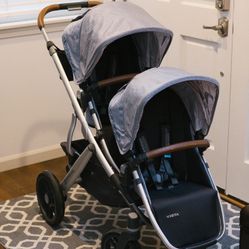 Uppababy Vista Stroller in Blue Melange (Gregory) Color