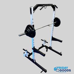 Brand New Squat Rack Power Cage + 170 Lb Olympic Weight Plate Set + Barbell , Home Gym Equipment **FREE DELIVERY**